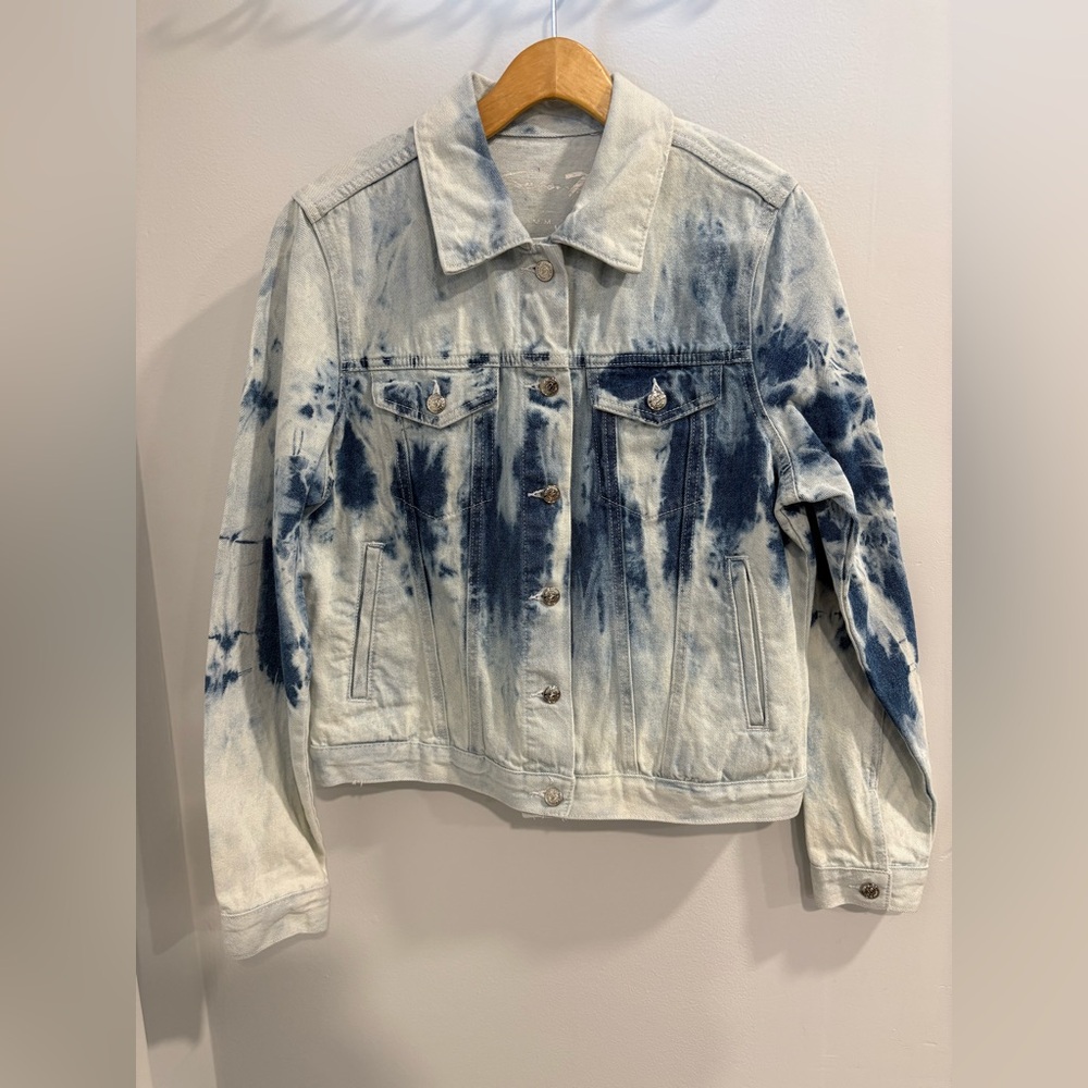 Seven7 Blue Tie-Dye Acid Wash Jean Jacket - Picture 12 of 12